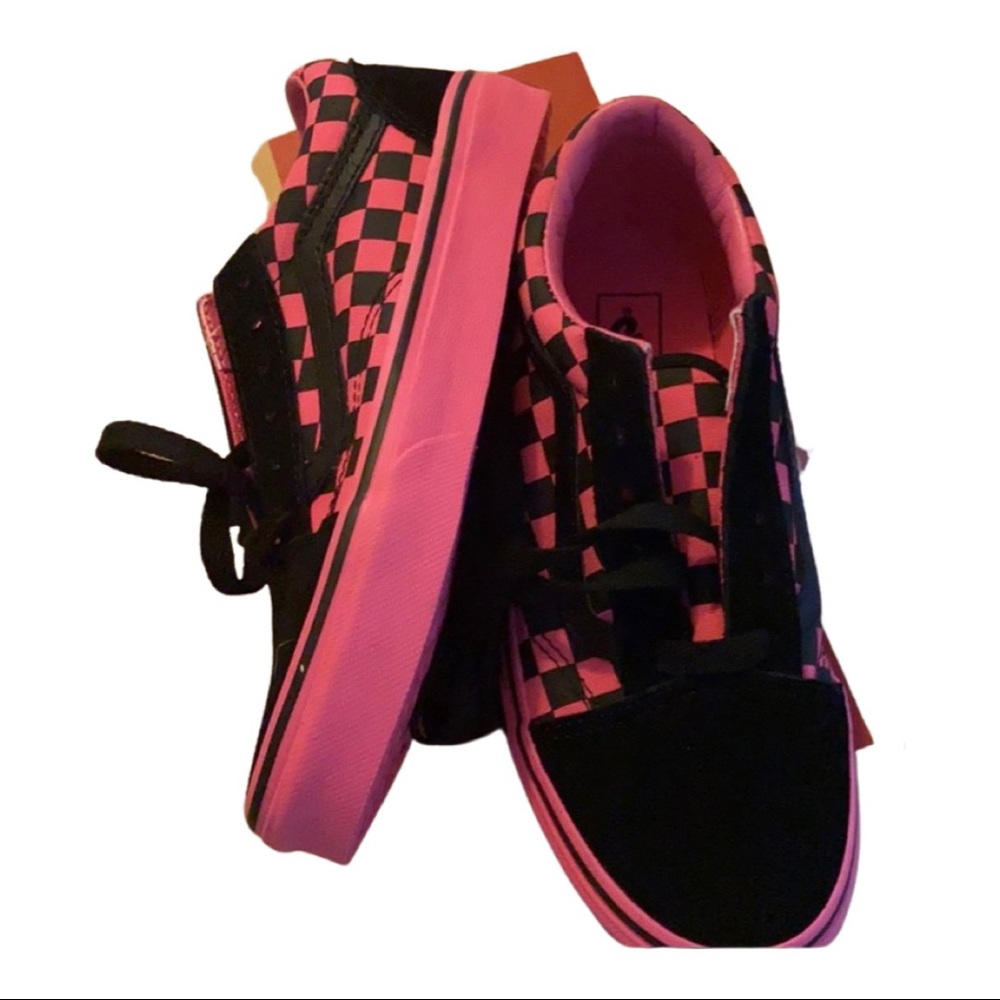 Vans Little Girls 2.5 Shoes Pink & Black - Brand New